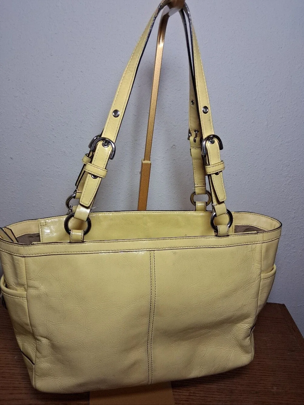 Coach Y2k Yello Patent Leather Tote